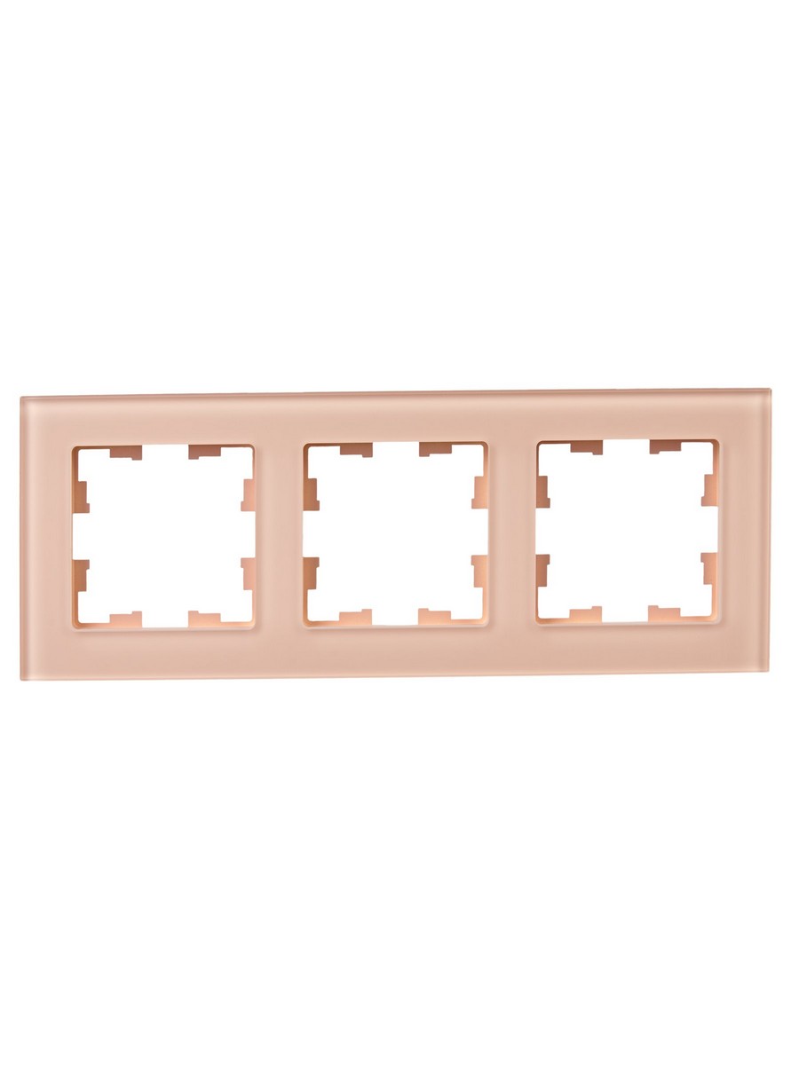 IEK Brite Рамки Рамка IEK BRITE DECOR Персик матовый стекло 3-мест. РУ-3-2-БрП BR-M32-G-31-K96