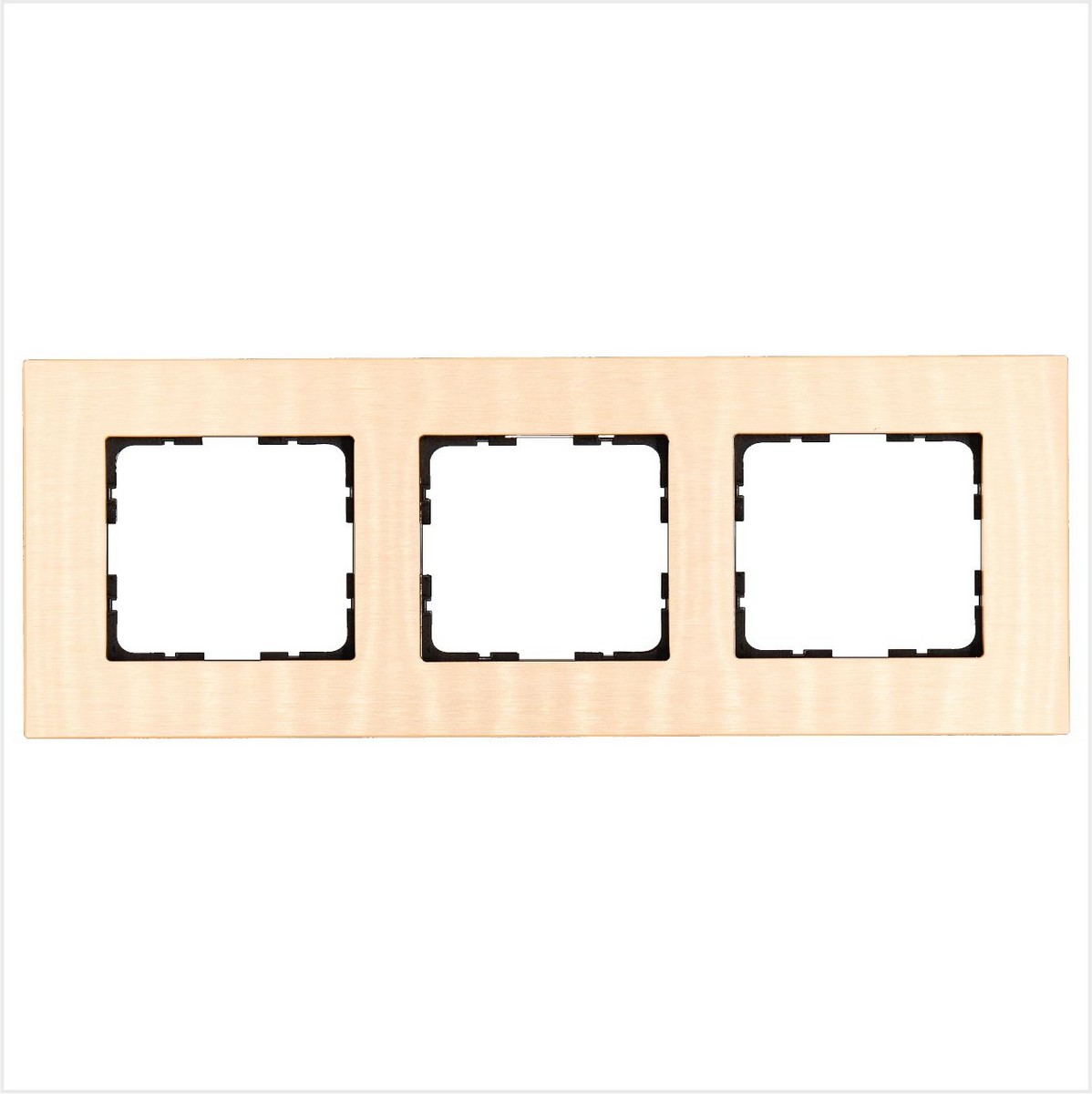 JASMART G - розетки и выключатели Рамка JASMART 3-постовая алюминий Champagne METAL G1003AG