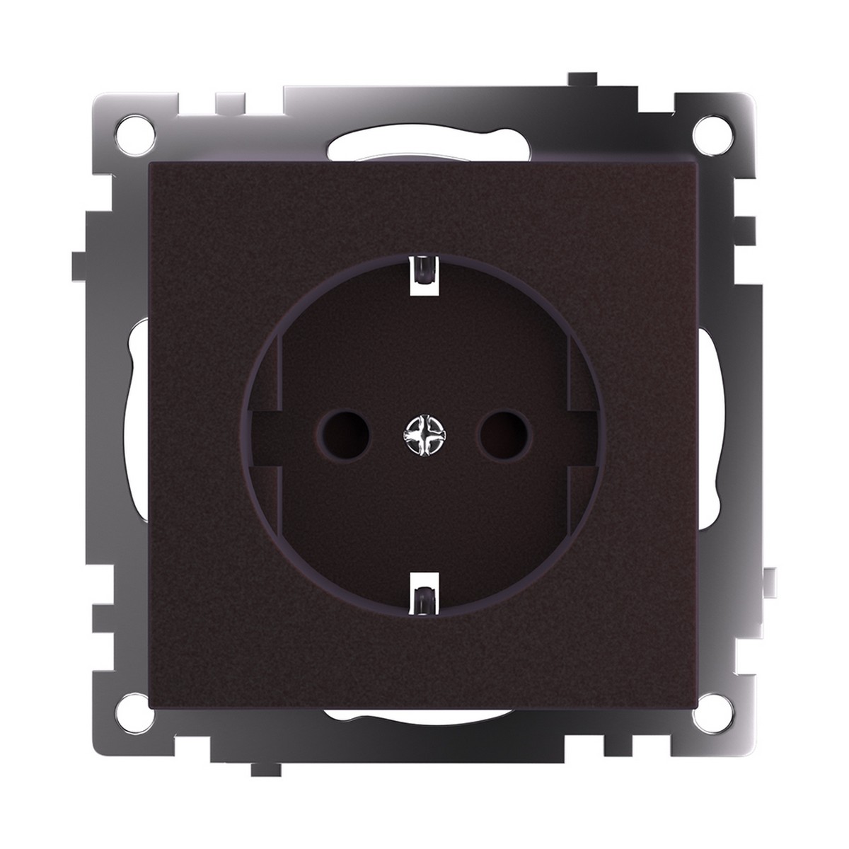 Катрин - Розетки и выключатели Stekker Розетка 1-местная с/з STEKKER GLS16-7110-04 250V 16А с защ. шторкой Катрин шоколад 49028