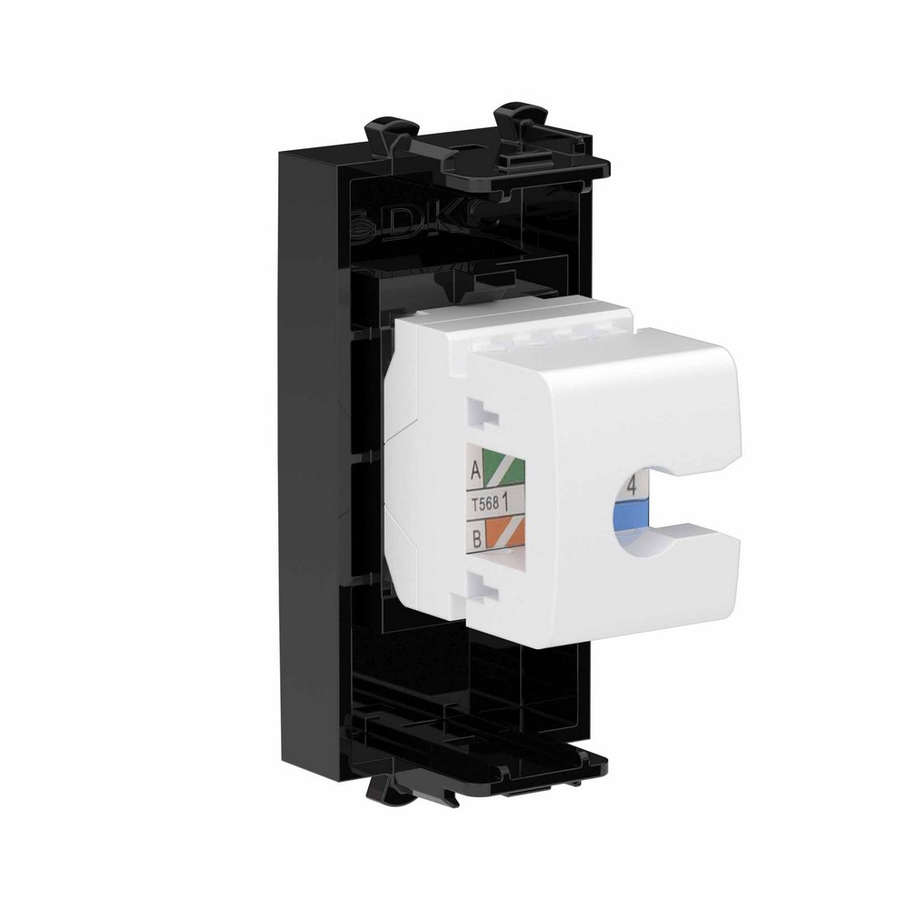 DKC Avanti механизмы Черный квадрат Телефонная розетка DKC Avanti RJ-12 без шторки модульная "Черный квадрат" 1 модуль 4402611