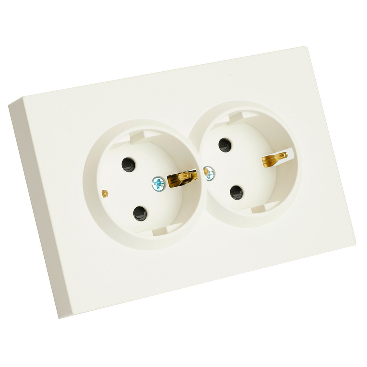 Эмили - Розетки и выключатели Stekker Розетка 2-ая с защитной шторкой с/з 16А STEKKER Эмили RST16-5114-01 белый фарфор soft touch 49882