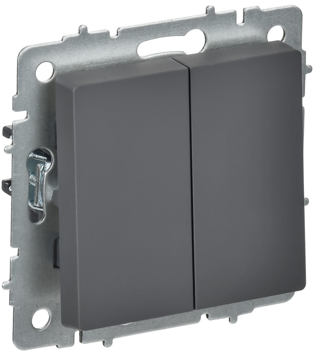 IEK Brite Графит Выключатель IEK BRITE Графит 2-кл. перекрестный 10А ВС10-2-3-БрГ