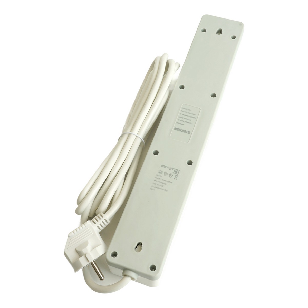 Колодки и удлинители, тройники Сетевой фильтр 5-местный с/з STEKKER HM20-51-03 3x1мм2 3 м серия Optima белый 50093 