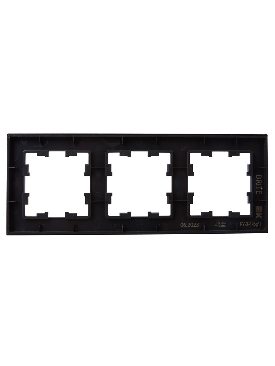 IEK Brite Рамки Рамка IEK BRITE 3-местная РУ-3-1-БрЧ металл черный BR-M32-M-K02
