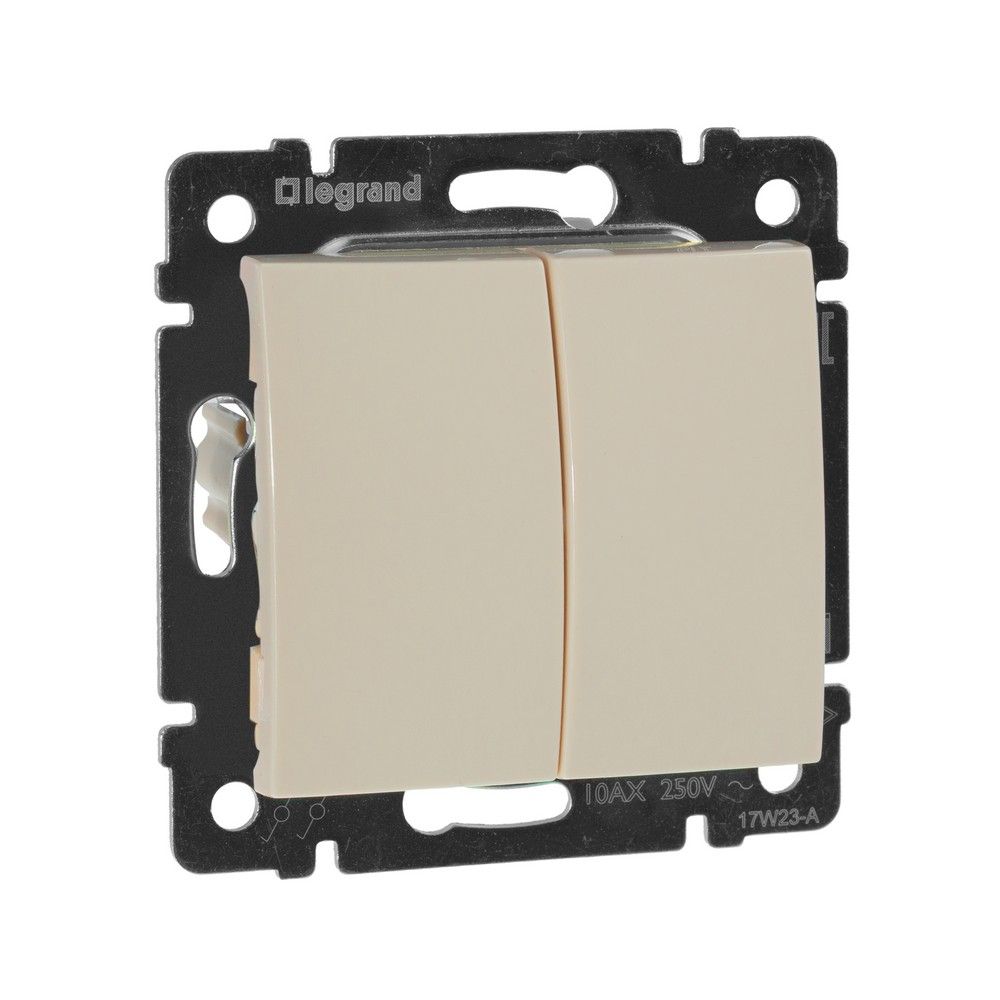 Legrand Valena Classic Кремовый Выключатель Legrand Valena Крем 2-клавишный 774305