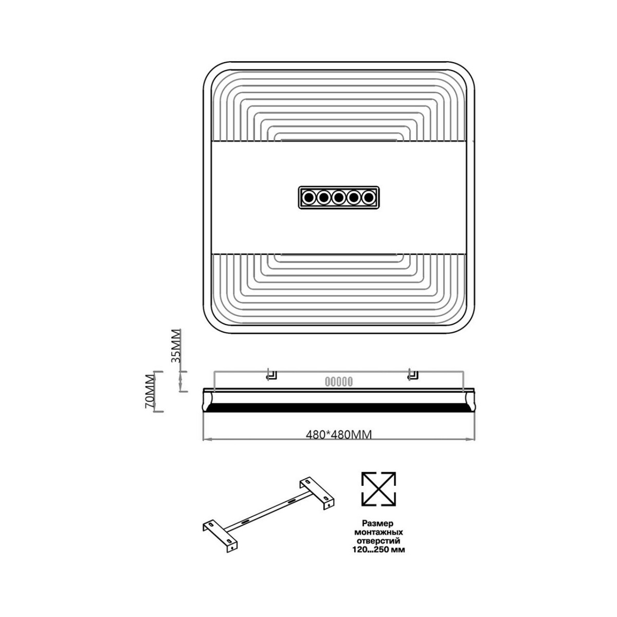 Управляемые светодиодные светильники и люстры Потолочный светильник СОНЕКС 7664/110LS SOLAR 