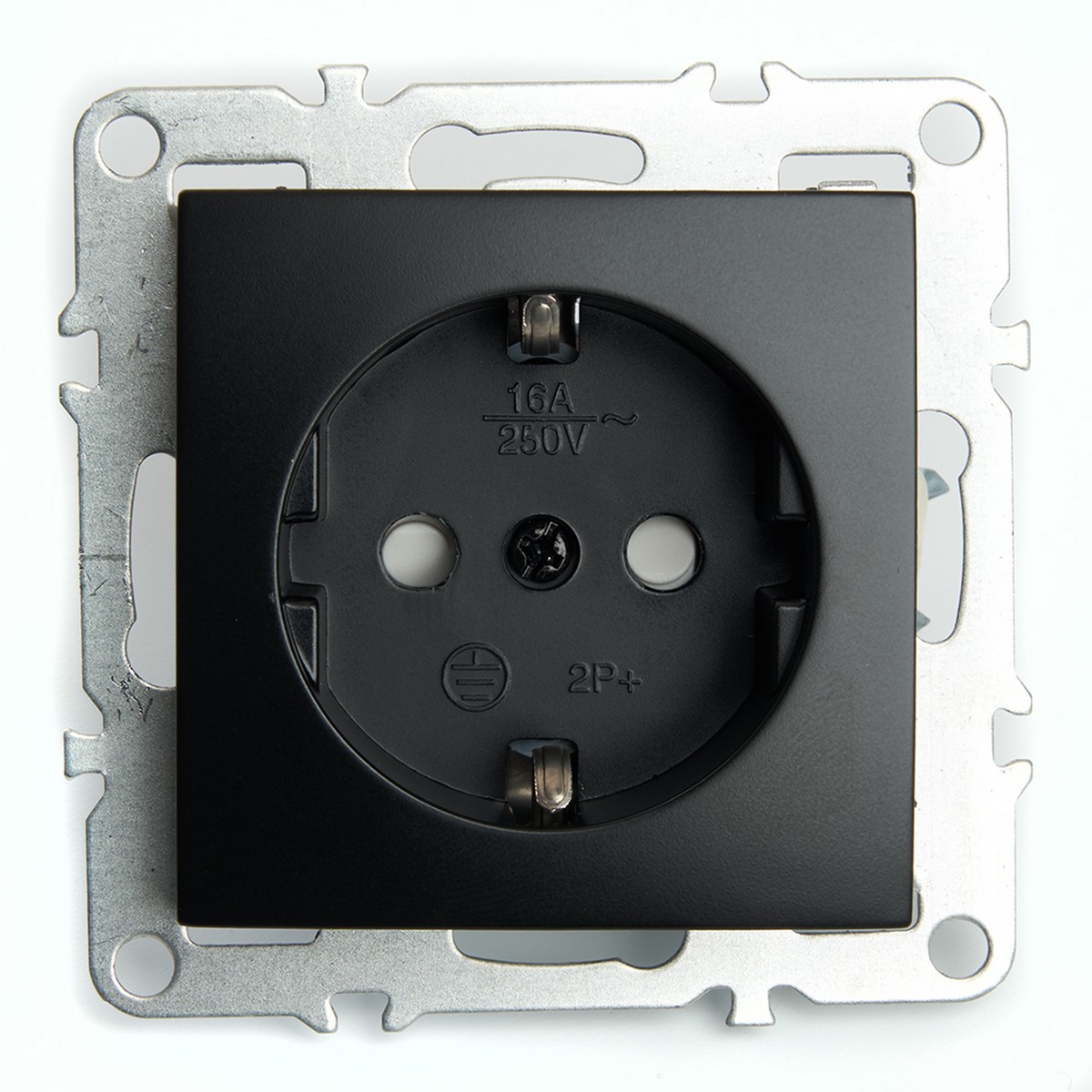 Эрна - Розетки и выключатели Stekker Розетка 1-местная c/з STEKKER PST16-9110-03 16А с защ. шторкой Эрна черный 49154