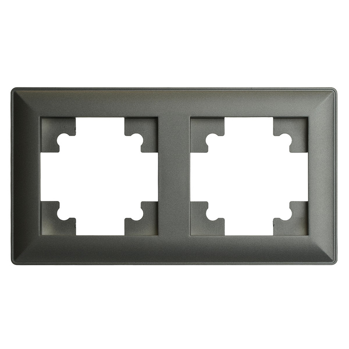 Катрин - Розетки и выключатели Stekker Рамка STEKKER 2-местная Катрин пластик графит PFR00-7002-06 39808