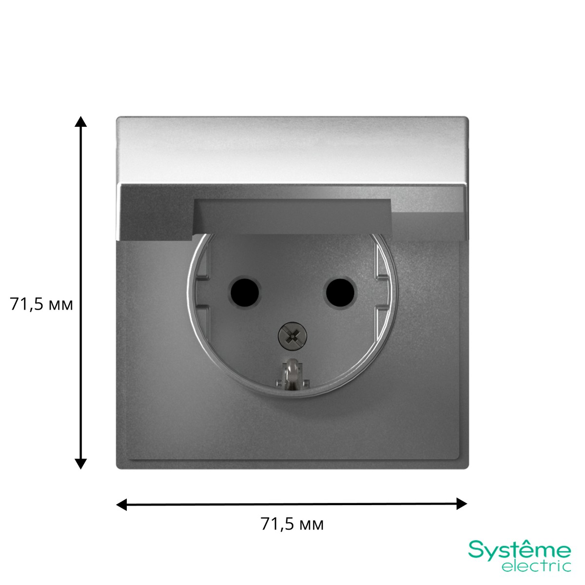 ArtGallery Алюминий Розетка Systeme Electric ArtGallery Алюминий с заземл. со шторк. с крышкой 16А IP20 GAL000346