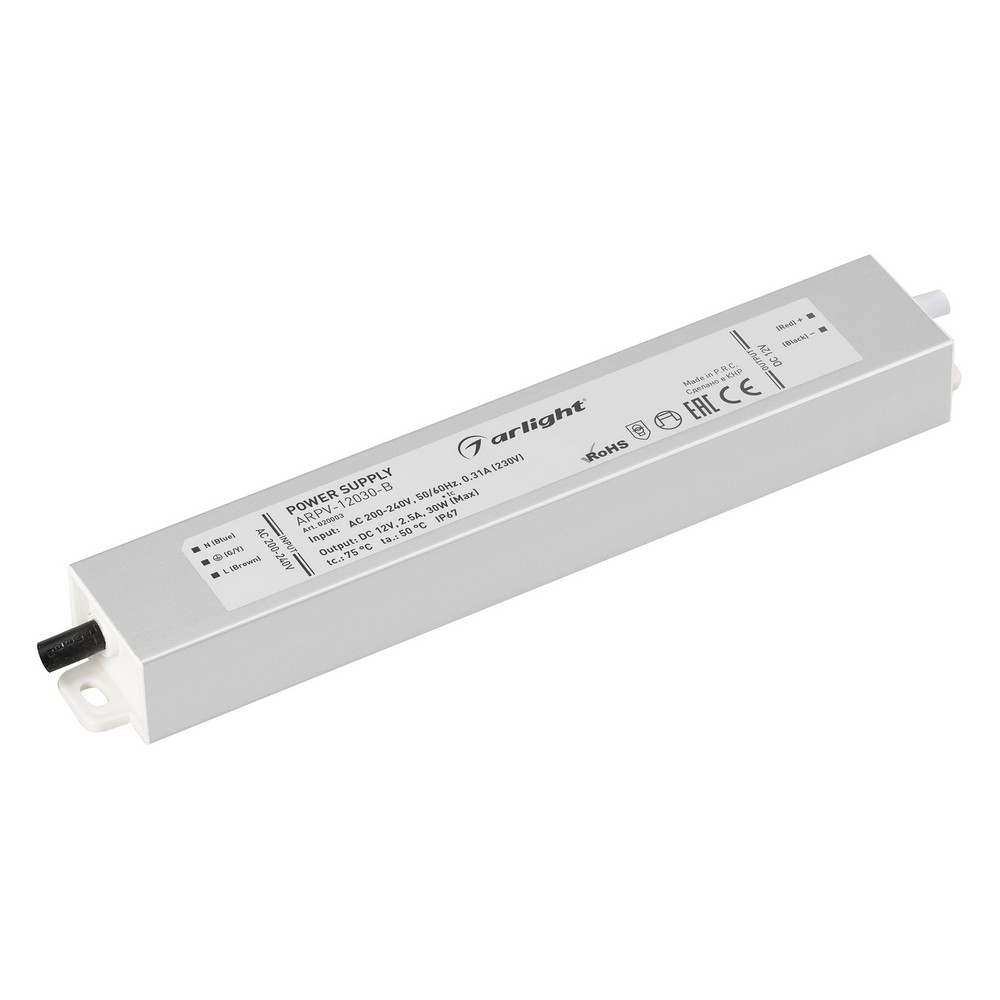 Блоки питания для светодиодной ленты Блок питания Arlight ARPV-12030-B (12V, 2.5A, 30W) (IP67 Металл, ) 020003 