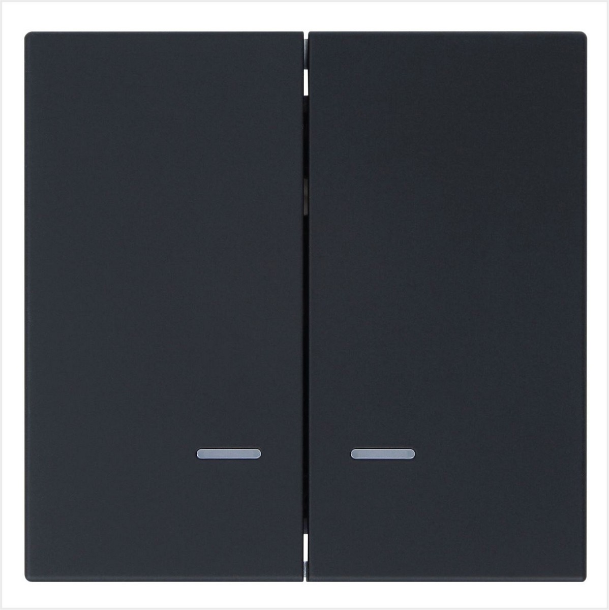 JASMART FD - розетки и выключатели Выключатель двухклавишный JASMART FD со светодиодами Черный матовый (soft touch) 3023NPBM