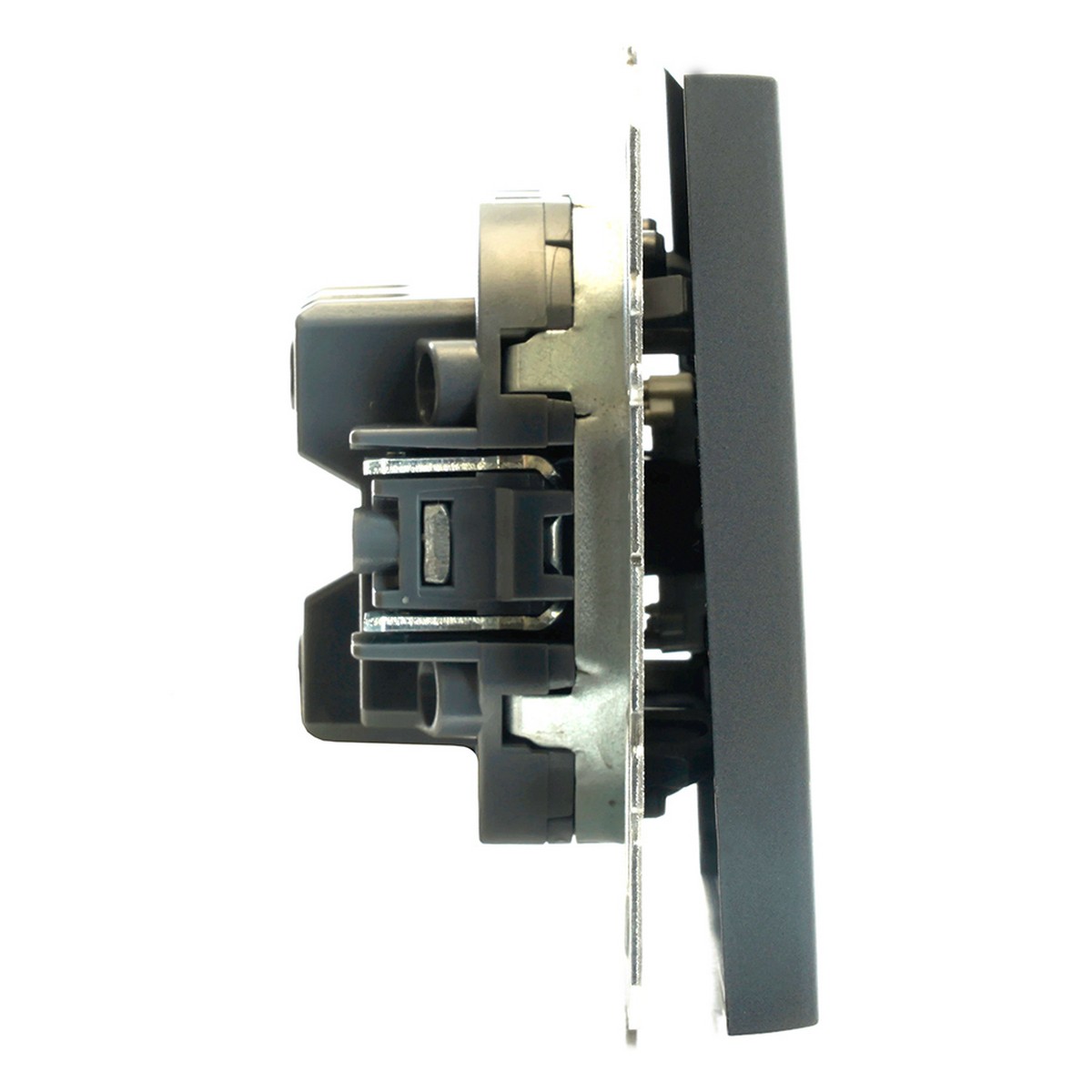 Выключатель 1-клавишный STEKKER Эмили RSW10-5103-05 черный уголь soft touch 49839