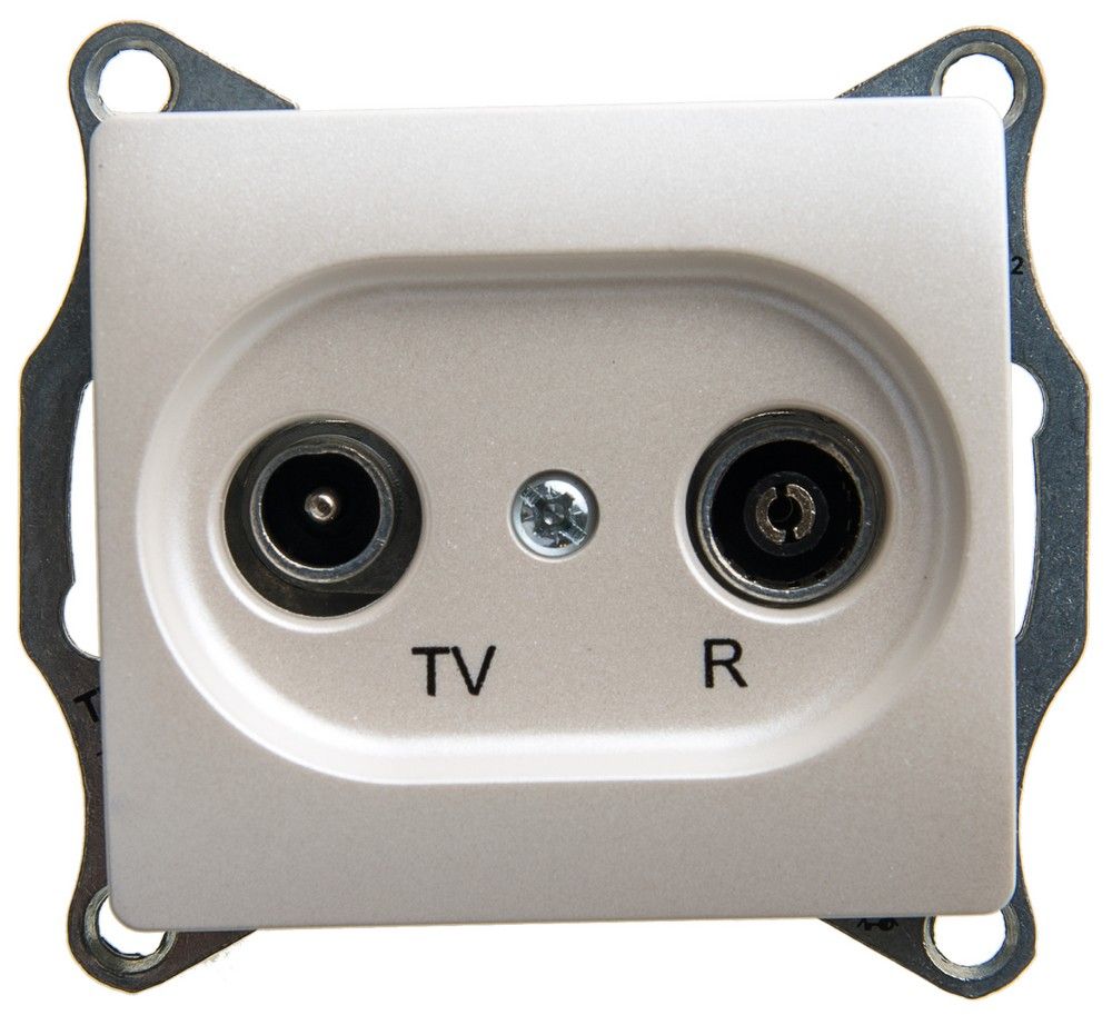 Glossa Перламутр Розетка TV-R Systeme Electric Glossa Перламутр проходная 4DB, механизм GSL000695