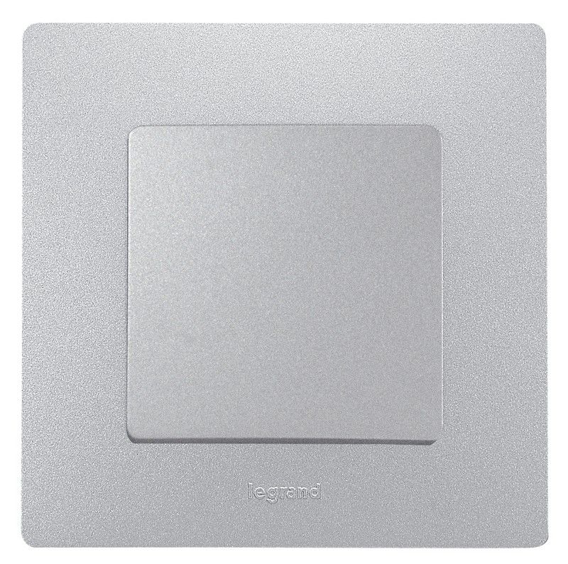 Legrand Etika Алюминий Выключатель Legrand Etika алюминий 1-клавишный, авт.клеммы, 10AX, 250 В 672401
