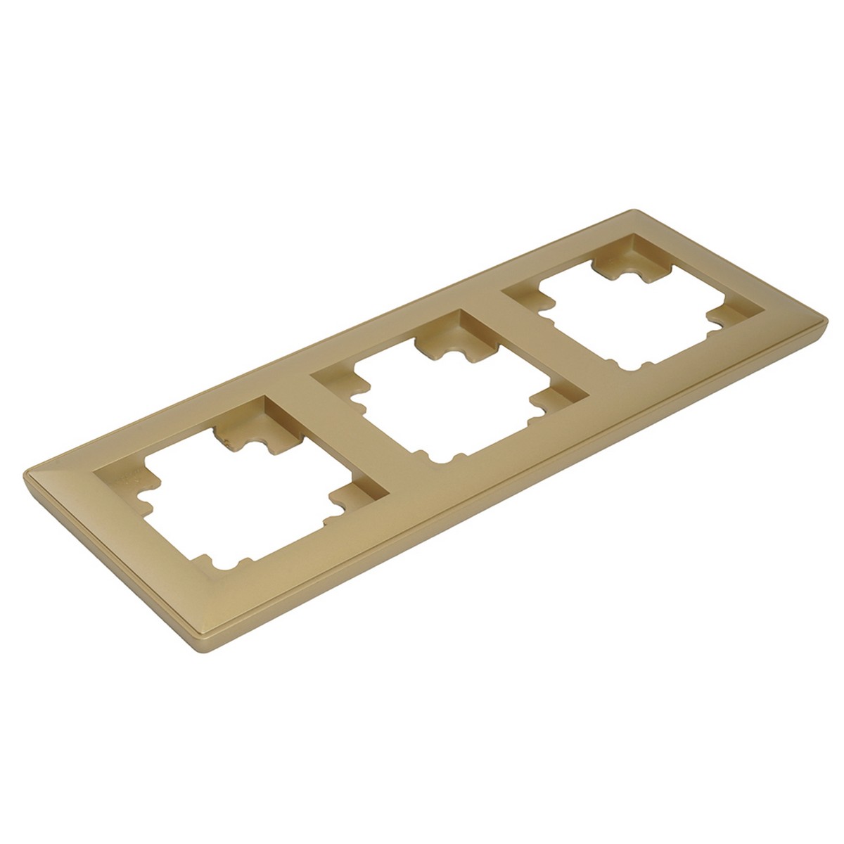 Катрин - Розетки и выключатели Stekker Рамка STEKKER 3-местная Катрин стекло золото PFR00-7003-08 49608