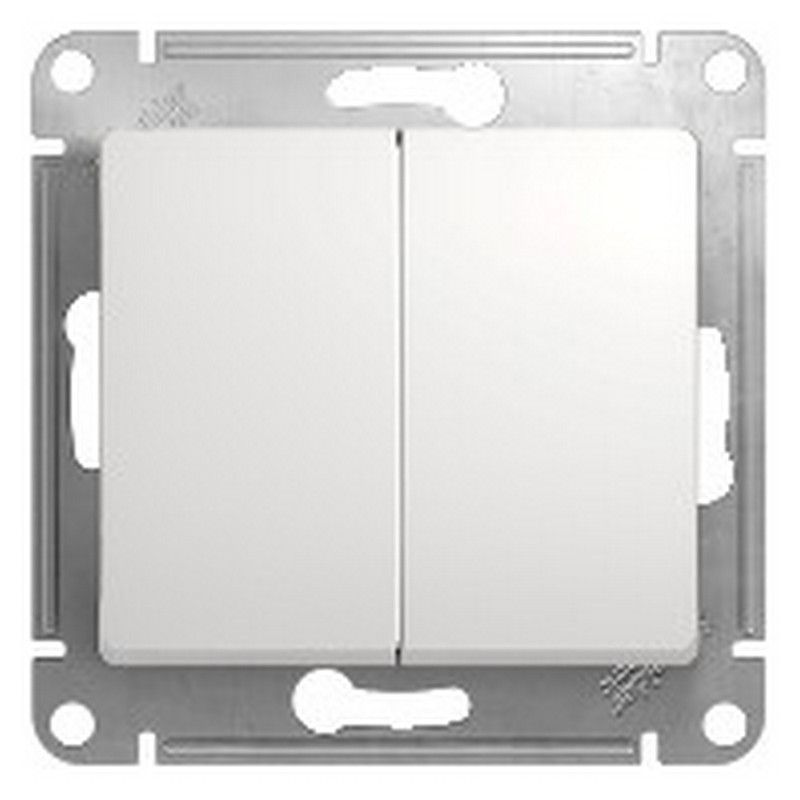 Glossa Белый Переключатель Systeme Electric Glossa Белый 2-клавишный, сх.6 GSL000165