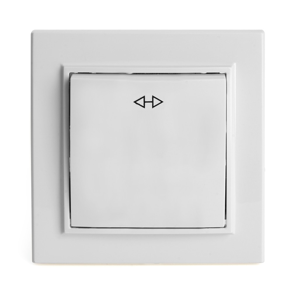 Эрна - Розетки и выключатели Stekker Переключатель перекрестный 1-клавишный STEKKER PSW10-9009-01 10А Эрна белый с рамкой 39925