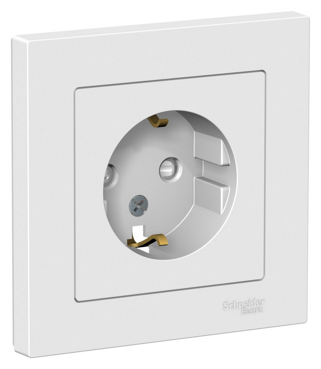 AtlasDesign Лотос Розетка Systeme Electric AtlasDesign Лотос с/з со шторками, в сборе ATN001344