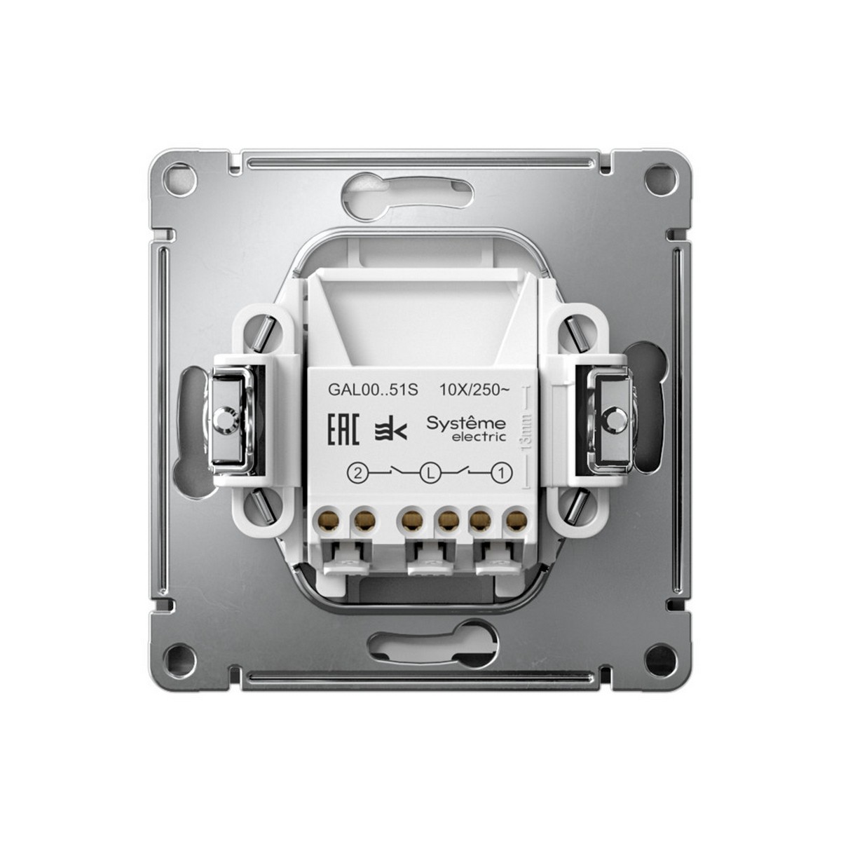 ArtGallery Сталь Выключатель SE ArtGallery Сталь 2-клавишный, быстрозажим. клем. GAL000951S