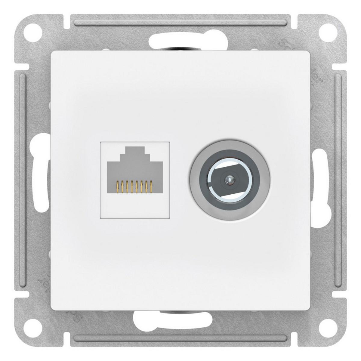AtlasDesign Лотос Розетка Systeme Electric AtlasDesign Лотос двойная ТВ + RJ45, кат. 5Е ATN001389