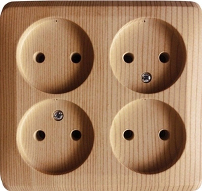 Этюд Дача Розетка 4-ая Systeme Electric Этюд наружный Дача Сосна б/з без шторок PA16-205D