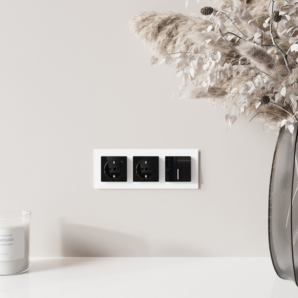 Werkel Черный акрил Розетка Werkel с заземлением, шторками и USB тип A+C (черный акрил) W11717480