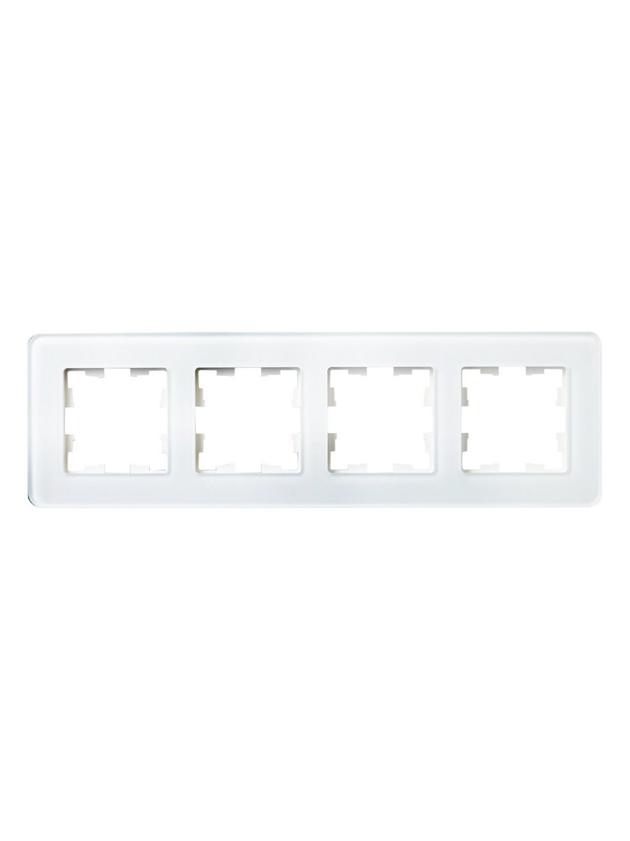 IEK Brite Рамки Рамка IEK BRITE DECOR Белый матовый стекло скругл.угол 4-м РУ-4-2-Бр RE BR-M42-G-41-K01