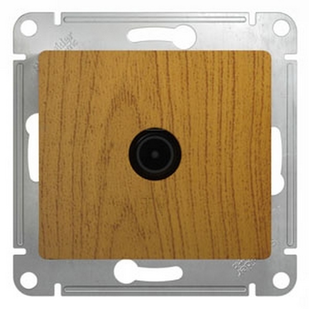 Glossa Дуб Розетка TV Systeme Electric Glossa Дерево Дуб проходная 4DB GSL000592