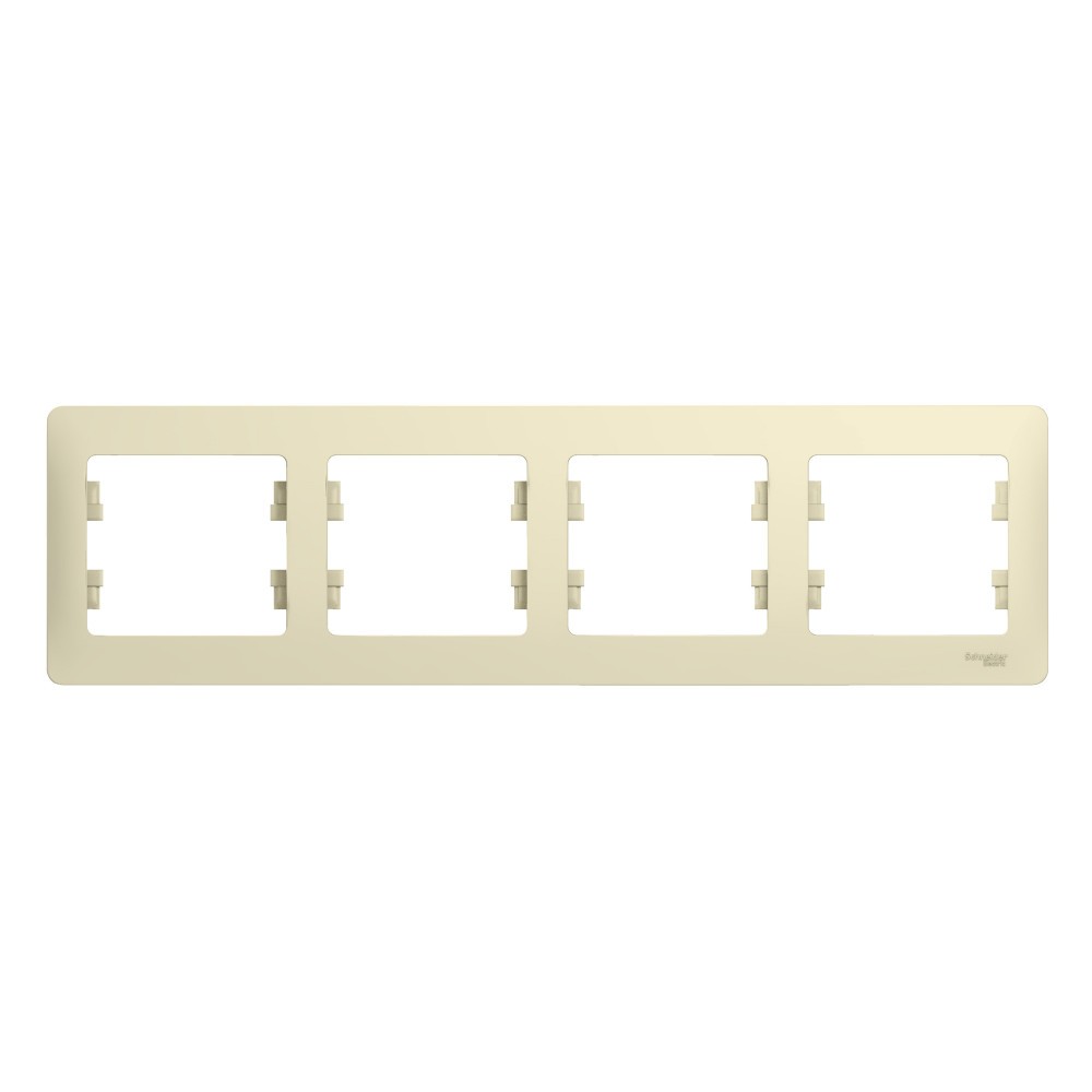 Glossa Бежевый Рамка Systeme Electric Glossa Бежевый 4-я, горизонтальная GSL000204