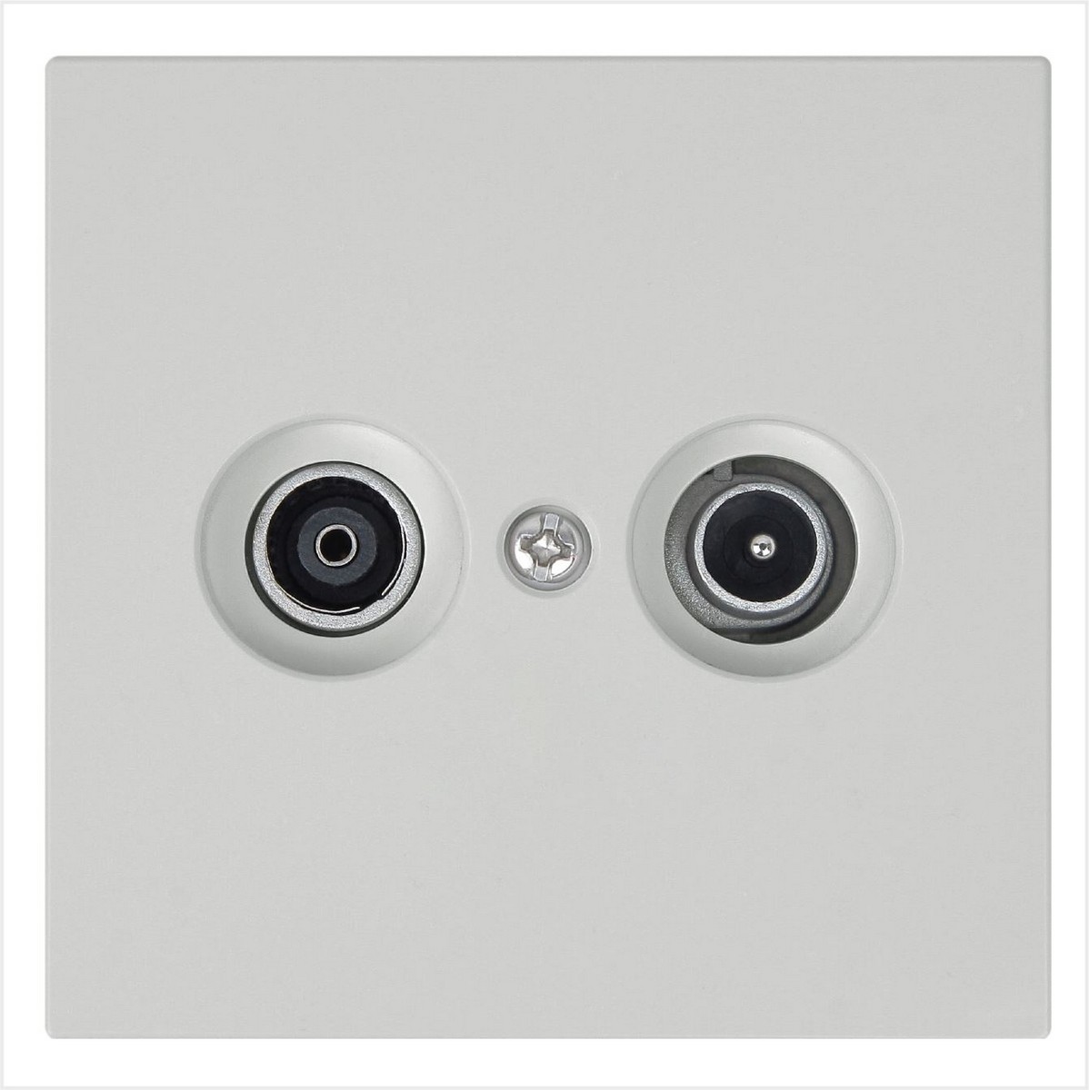 JASMART FD - розетки и выключатели Розетка TV+FM JASMART FD Φ9.5mm проходная матовый Тауп (soft touch) 6205PTM