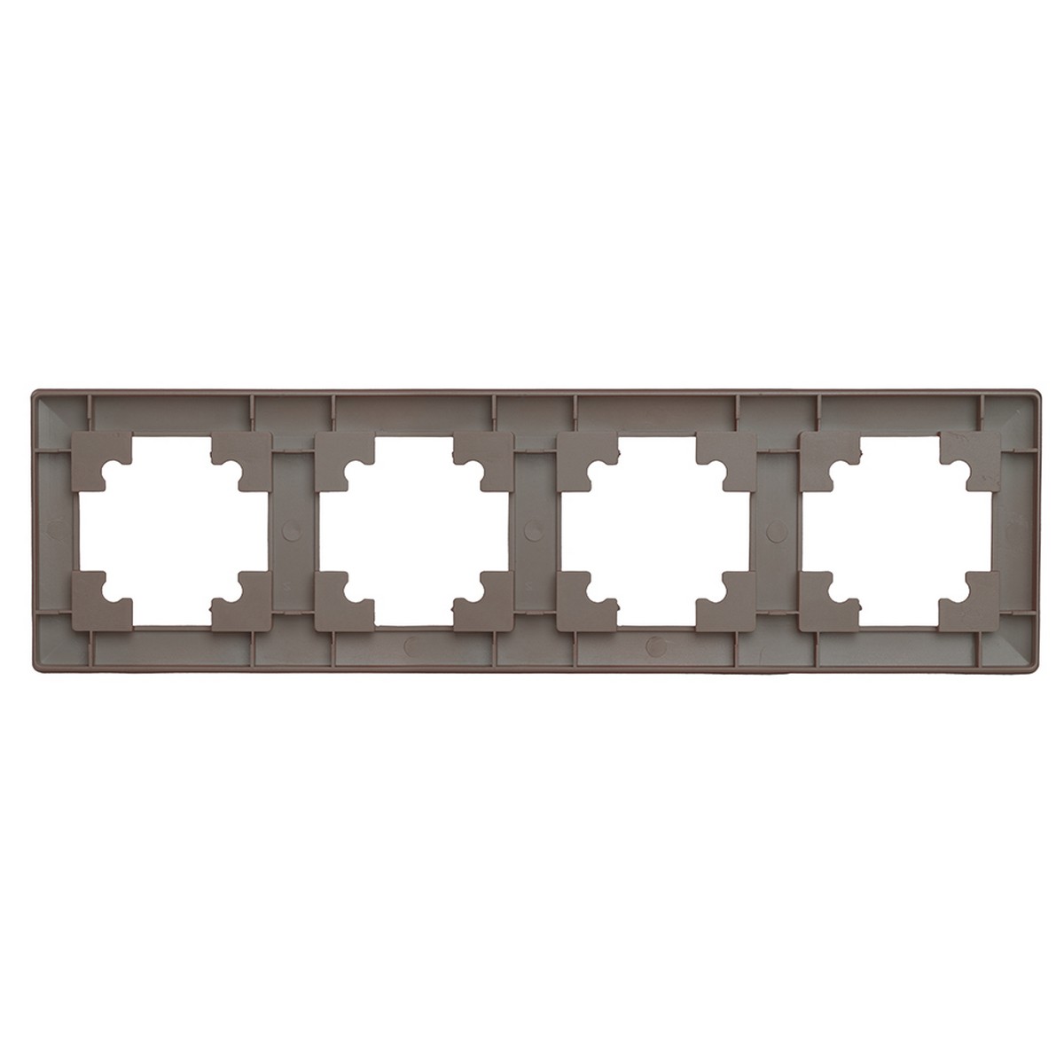 Катрин - Розетки и выключатели Stekker Рамка STEKKER 4-местная Катрин стекло шоколад PFR00-7004-04 39820