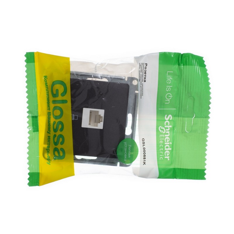 Розетка компьютерная Systeme Electric Glossa Шоколад RJ45 кат.5E механизм GSL000881K
