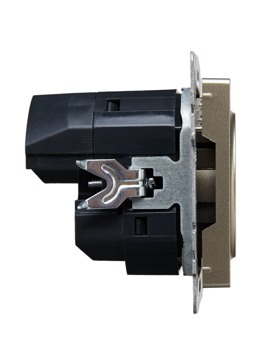 IEK Brite Шампань Розетка IEK BRITE с с/з и шторками 16А с USB A+C 18Вт РЮш11-1-БрШ шампань BR-R14-16-U22-018-K37