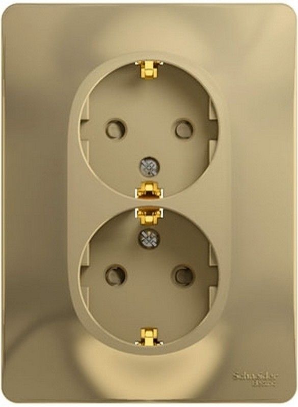 Glossa Титан Розетка Systeme Electric Glossa Титан 2-я с заземлением со шторками GSL000426