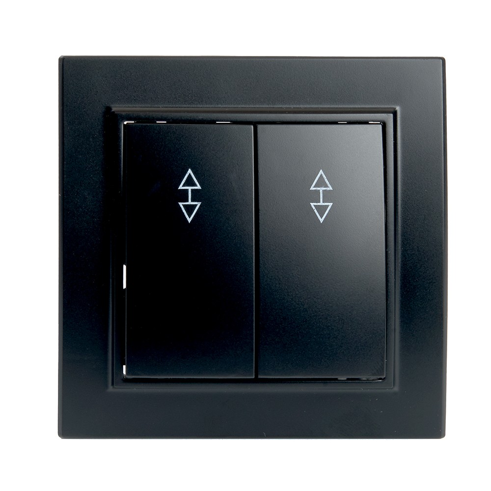 Эрна - Розетки и выключатели Stekker Переключатель 2-клавишный STEKKER PSW10-9008-03 10А Эрна черный с рамкой 39921