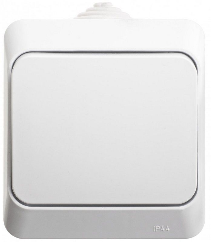 Этюд Белый Переключатель 1-клавишный Systeme Electric Этюд наружный Белый IP44 сх.6 BA10-046B