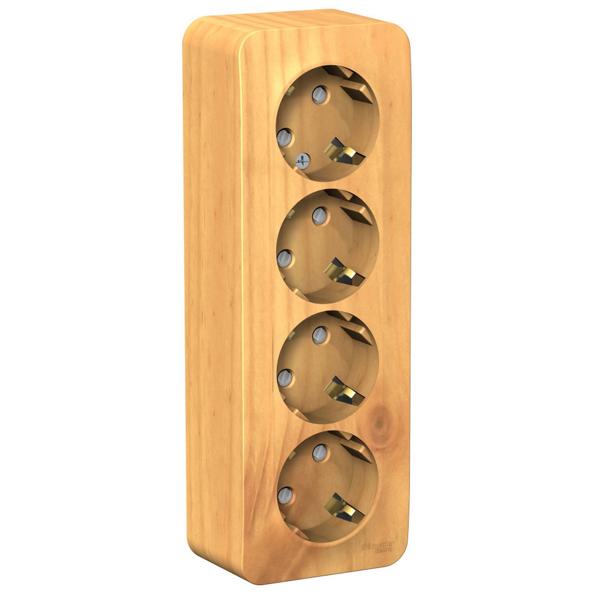 Blanca ясень розетки и выключатели Розетка SE Blanca 4-ая Ясень наружный с/з со шторками изолир. пластина BLNRA011415