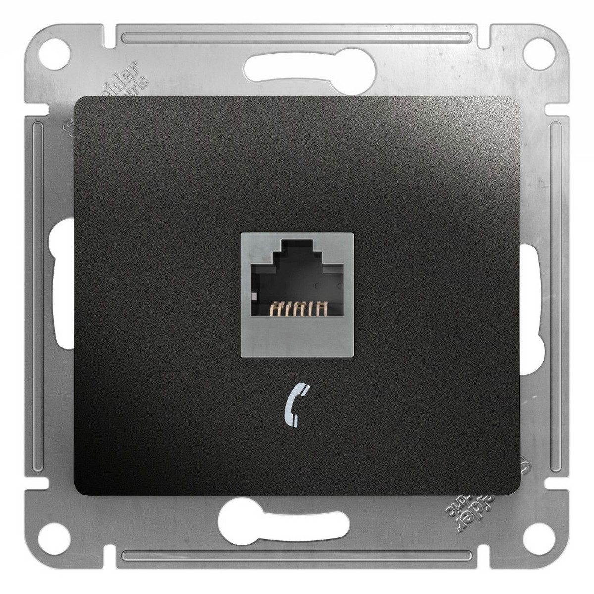 Glossa Антрацит Розетка телефонная Systeme Electric Glossa Антрацит RJ11 механизм GSL000781T