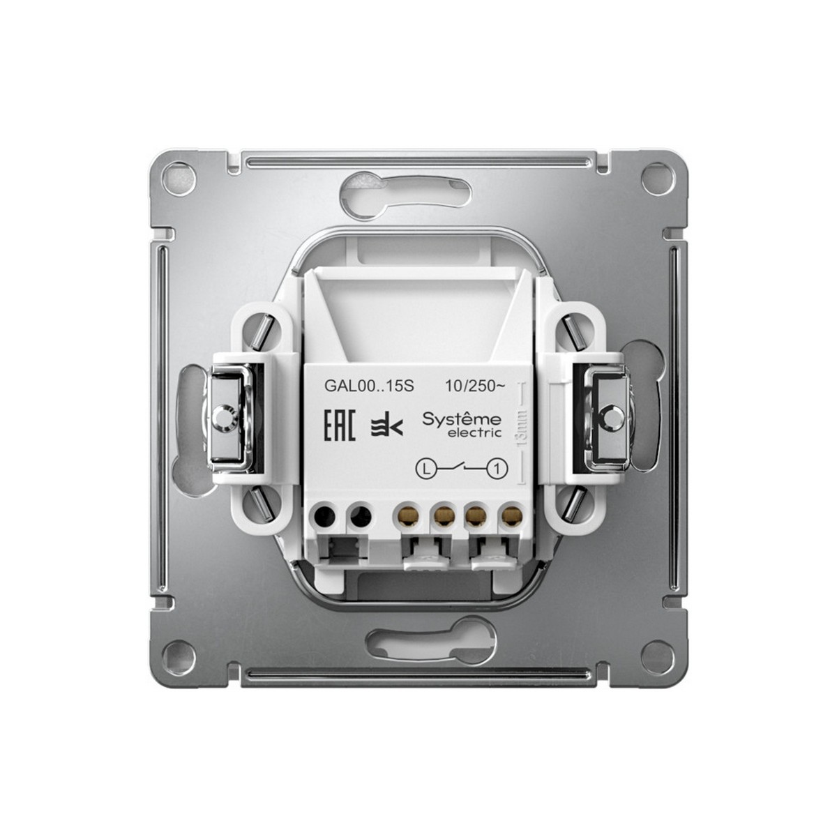 ArtGallery Алюминий Выключатель SE ArtGallery Алюминий 1-клавишный кнопочный быстрозажим. клем. GAL000315S