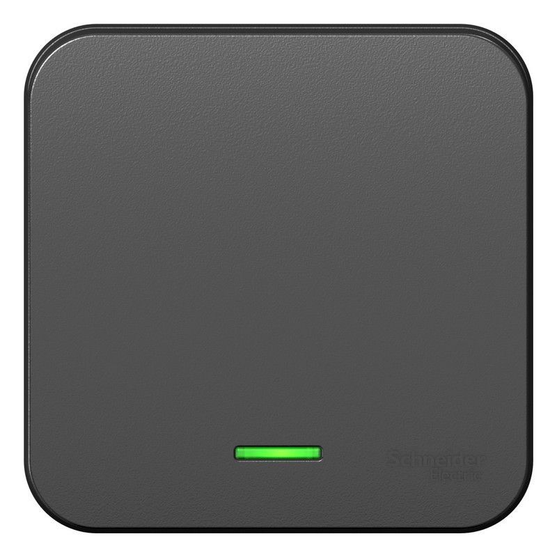 Blanca антрацит розетки и выключатели Выключатель SE Blanca 1-клавишный Антрацит наружный с подсветкой изолир. пластина BLNVA101116