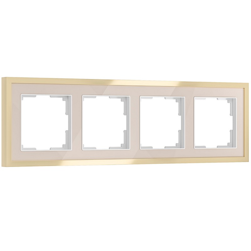 Рамки Werkel Baguette Рамка Werkel на 4 поста Baguette (айвори/латунь) W0042851