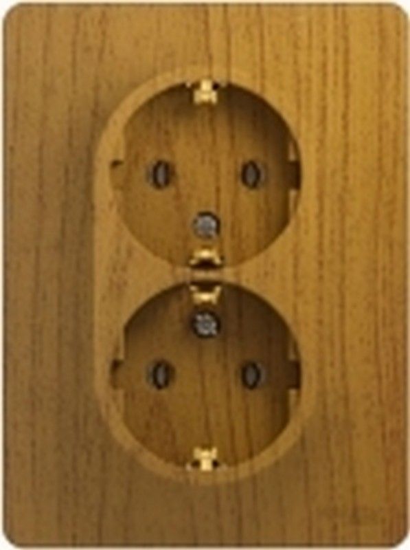 Glossa Дуб Розетка Systeme Electric Glossa Дерево Дуб 2-я с заземлением GSL000524