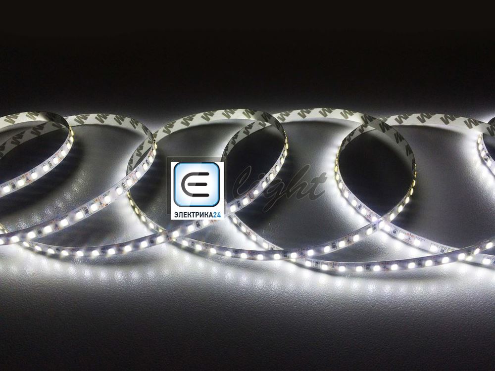 Светодиодная лента белая холодная Светодиодная лента Eleganz LUX 2835 IP20 12V 9.6 Вт/м 120 Led/м Холодный белый 6000K (цена за метр) EL-LS-96W