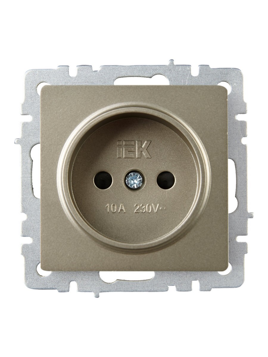 IEK Brite Шампань Розетка IEK BRITE BASE Шампань без з/к с з/ш 10А РСш10-2-БрШ BR-R13-10-K37