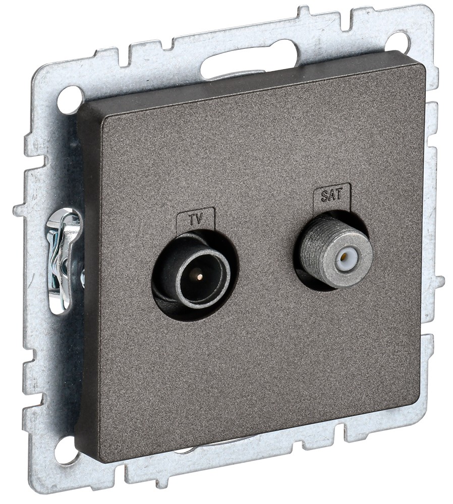 IEK Brite Бронза Розетка IEK BRITE двойная TV+SAT РТВ/РСп12-БрТБ темная бронза BR-AF20-O-K45