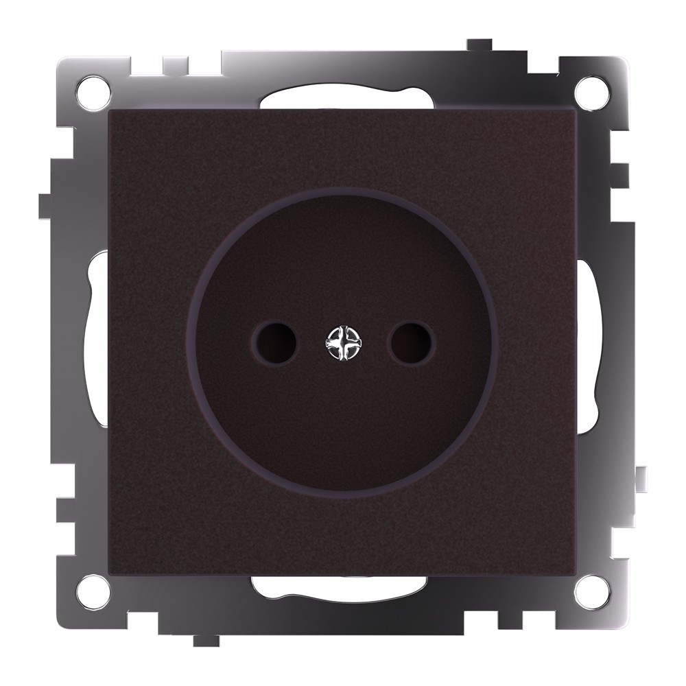 Катрин - Розетки и выключатели Stekker Розетка 1-местная б/з STEKKER GLS10-7109-04 250V 10А с защ. шторкой Катрин шоколад 49025