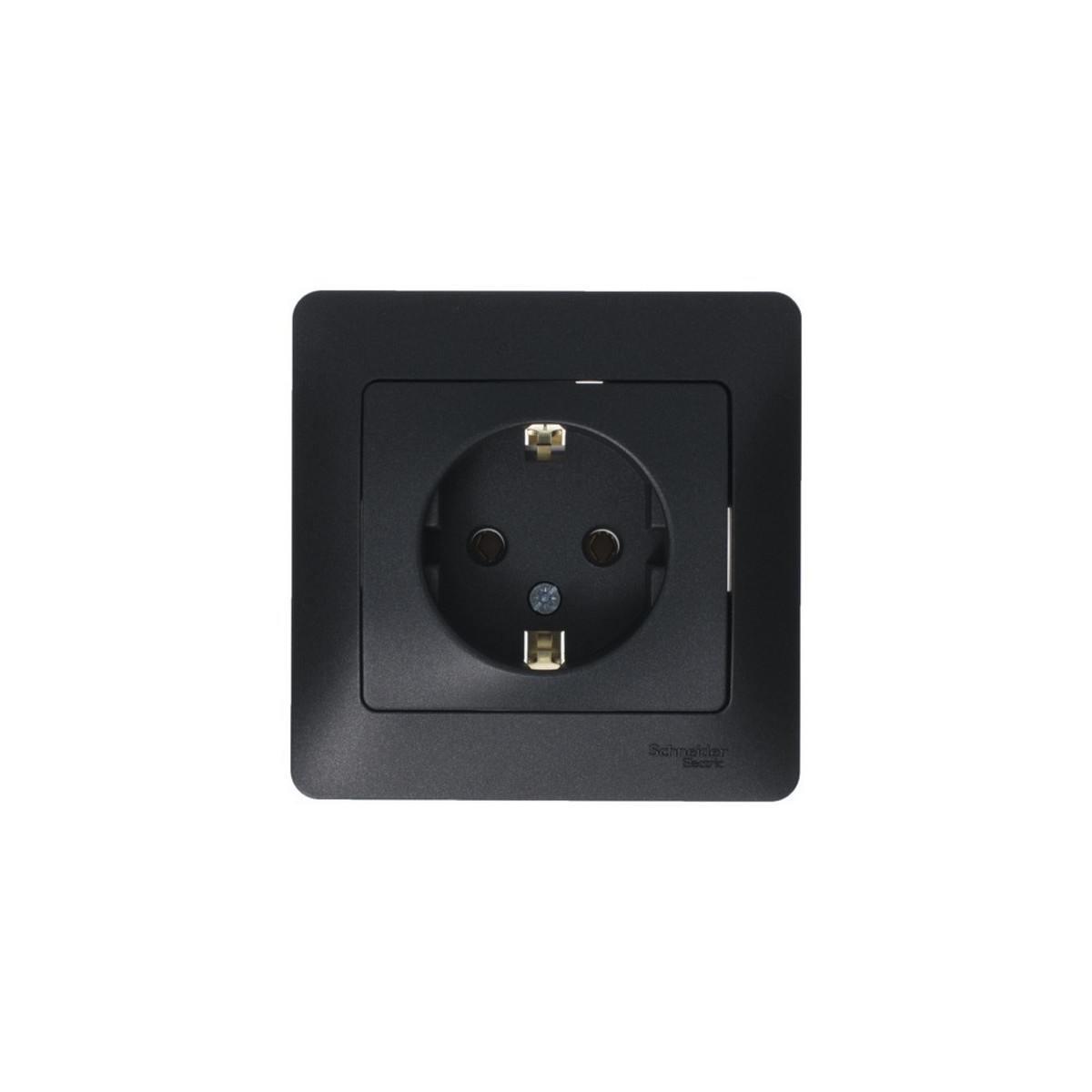 Glossa Антрацит Розетка Systeme Electric Glossa Антрацит с заземлением, 16А, в сборе GSL000742