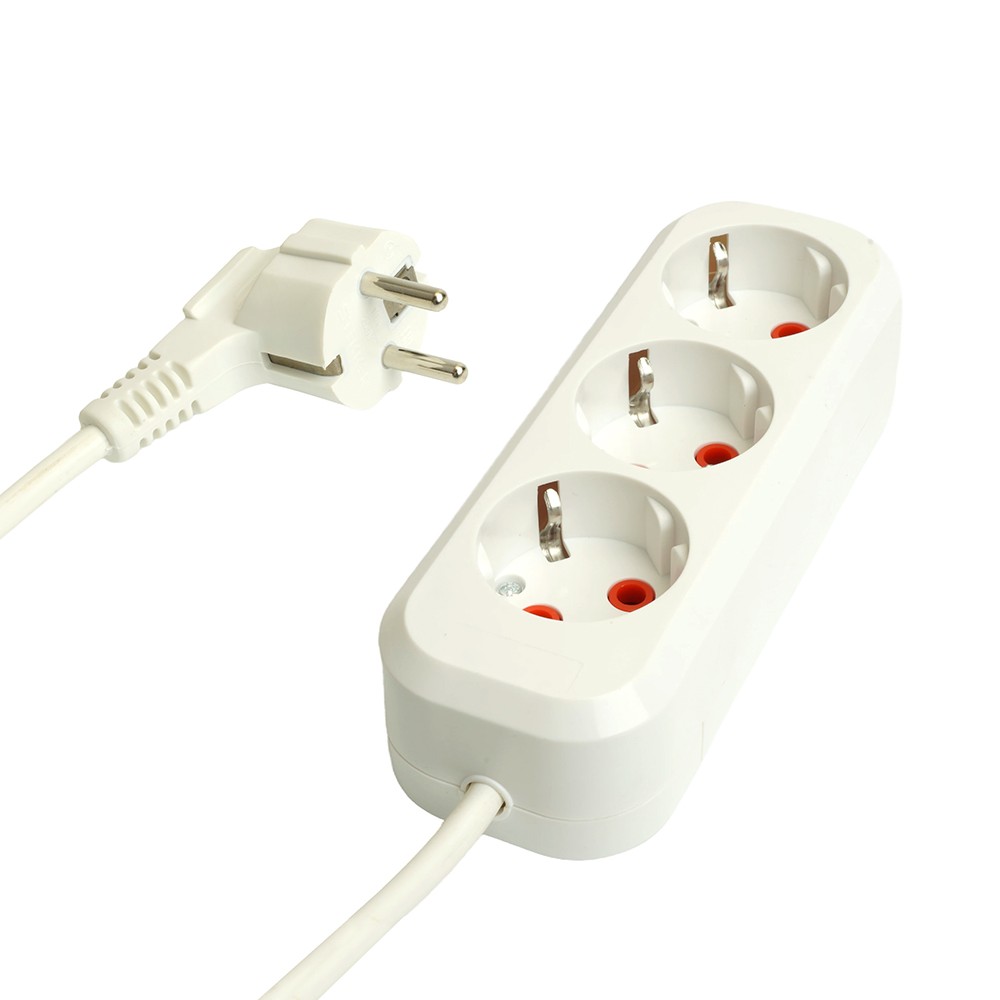 Колодки и удлинители, тройники Удлинитель STEKKER трехместный с/з HM06-31-05 5м Home (У10-002) белый 49349 