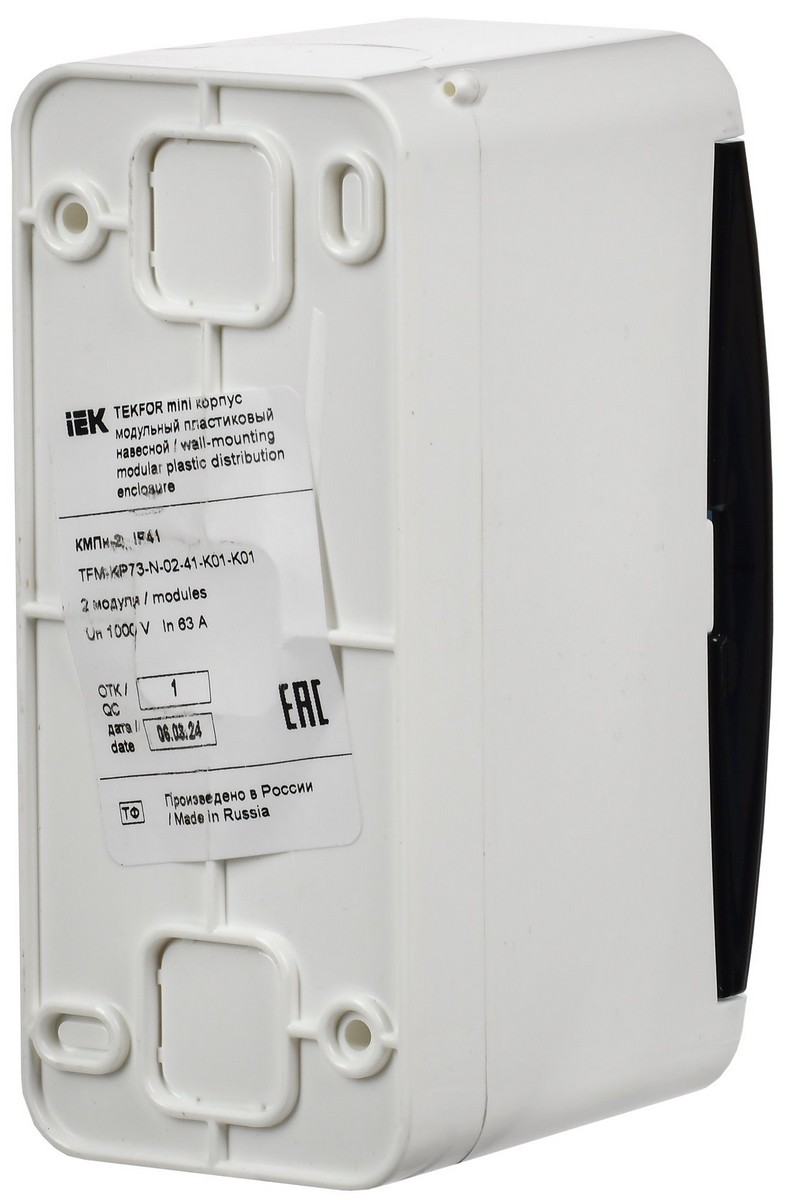 Пластиковые боксы и щиты IEK Щит пластиковый IEK TEKFOR Mini КМПн-2 IP41 белый TFM-KP73-N-02-41-K01-K01
