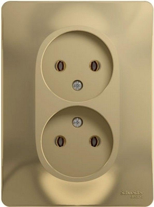 Glossa Титан Розетка Systeme Electric Glossa Титан 2-я без заземления (в сборе с рамкой) GSL000420